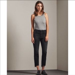 AG The Isabelle Button-Up High-Rise Cropped Jeans